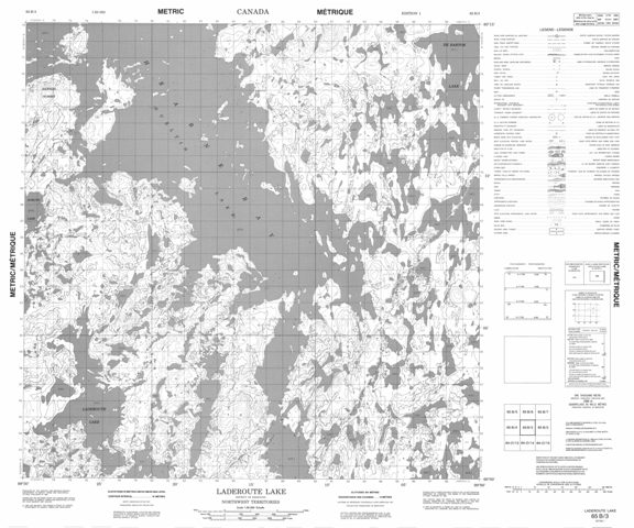 Laderoute Lake Topographic Paper Map 065B03 at 1:50,000 scale