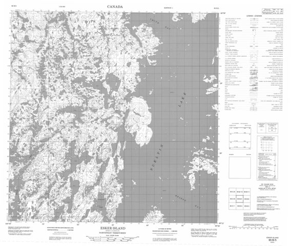 Esker Island Topographic Paper Map 065B05 at 1:50,000 scale