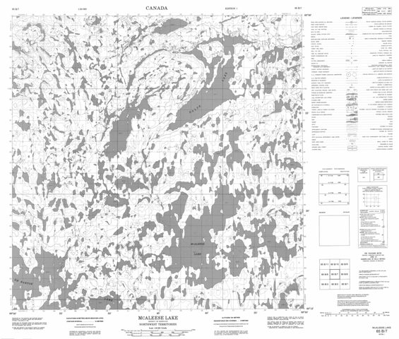 Mcaleese Lake Topographic Paper Map 065B07 at 1:50,000 scale
