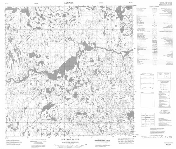 Portage Rapids Topographic Paper Map 065B09 at 1:50,000 scale