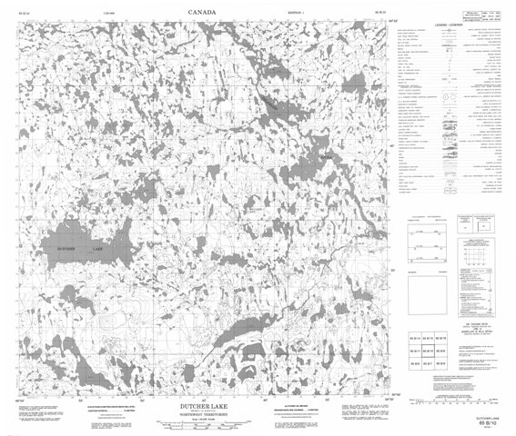 Dutcher Lake Topographic Paper Map 065B10 at 1:50,000 scale
