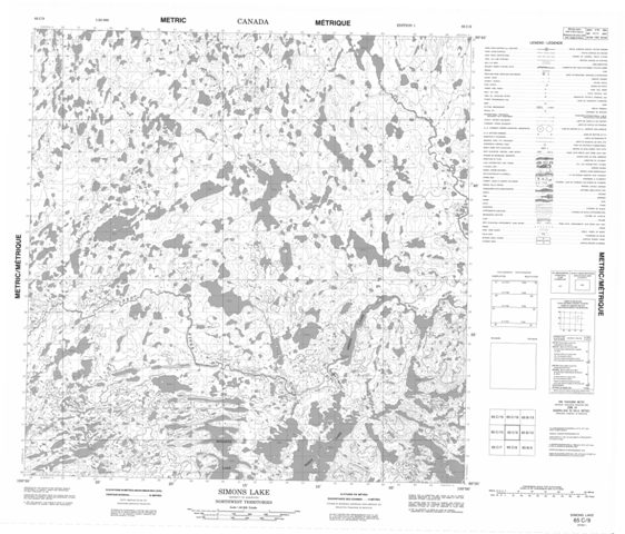 Simons Lake Topographic Paper Map 065C09 at 1:50,000 scale