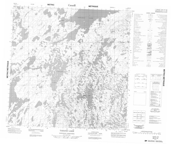 Tabane Lake Topographic Paper Map 065C12 at 1:50,000 scale