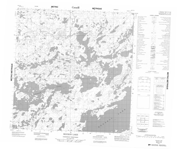 Rochon Lake Topographic Paper Map 065C13 at 1:50,000 scale
