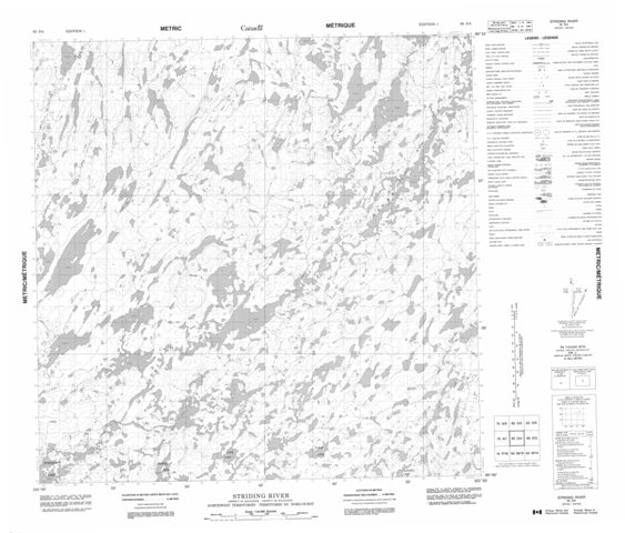 Striding River Topographic Paper Map 065D04 at 1:50,000 scale