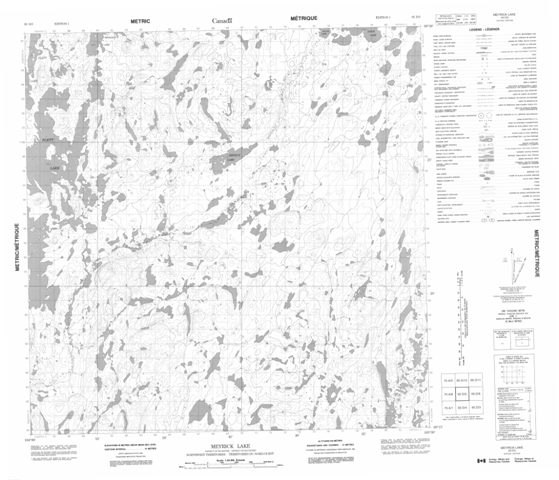 Meyrick Lake Topographic Paper Map 065D05 at 1:50,000 scale