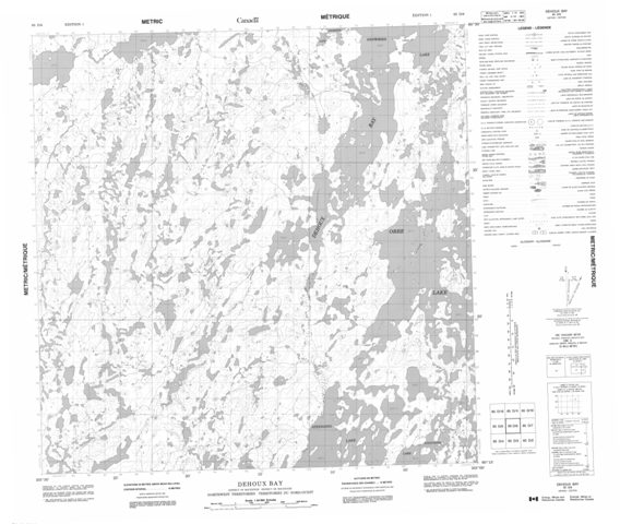 Dehoux Bay Topographic Paper Map 065D06 at 1:50,000 scale