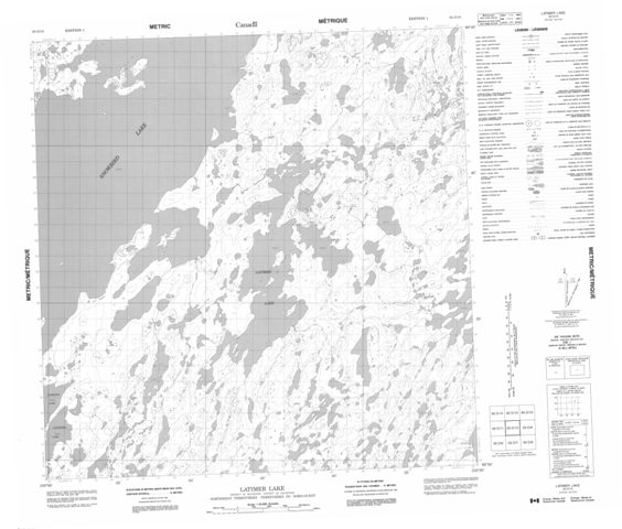 Latimer Lake Topographic Paper Map 065D10 at 1:50,000 scale