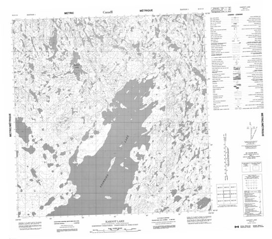 Kakoot Lake Topographic Paper Map 065D15 at 1:50,000 scale