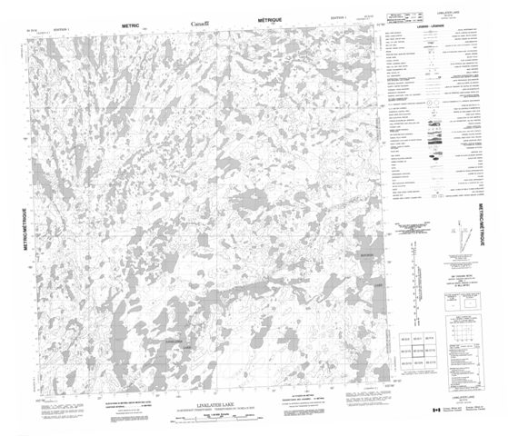 Linklater Lake Topographic Paper Map 065D16 at 1:50,000 scale
