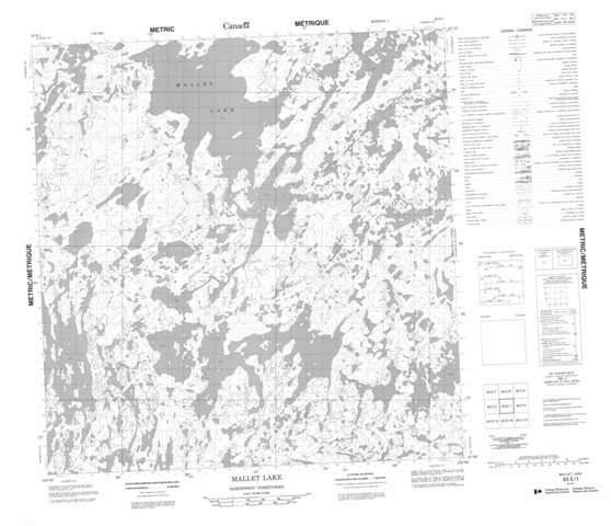 Mallet Lake Topographic Paper Map 065E01 at 1:50,000 scale