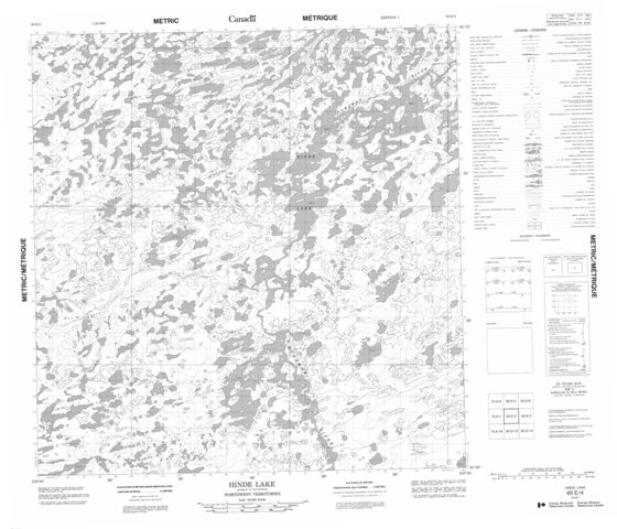 Hinde Lake Topographic Paper Map 065E04 at 1:50,000 scale