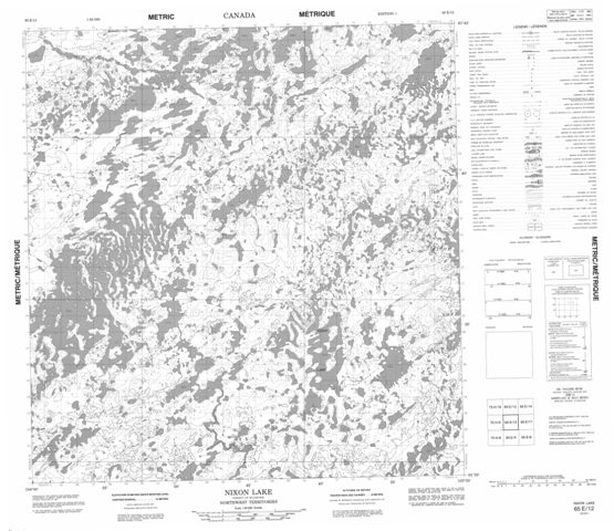 Nixon Lake Topographic Paper Map 065E12 at 1:50,000 scale