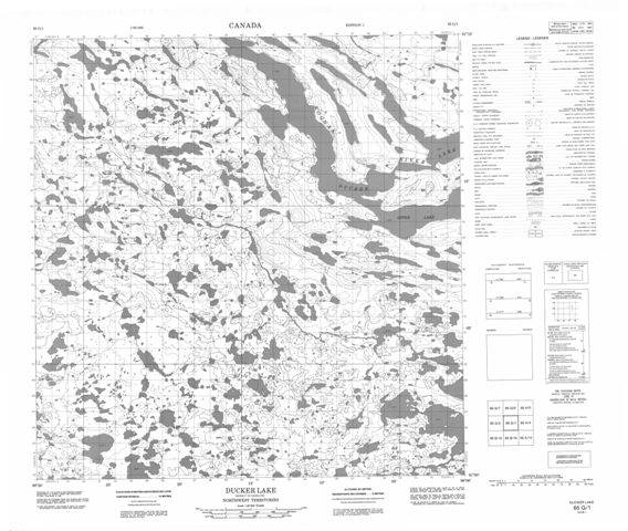 Ducker Lake Topographic Paper Map 065G01 at 1:50,000 scale