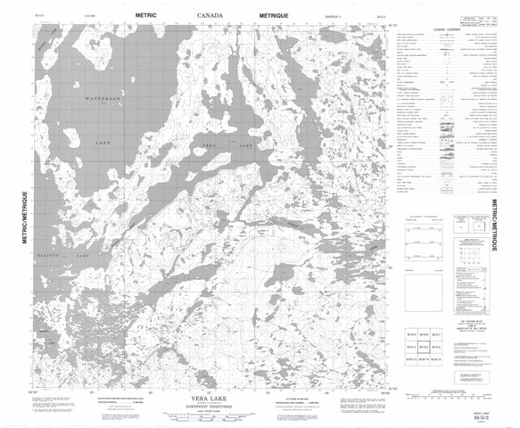Vera Lake Topographic Paper Map 065G03 at 1:50,000 scale