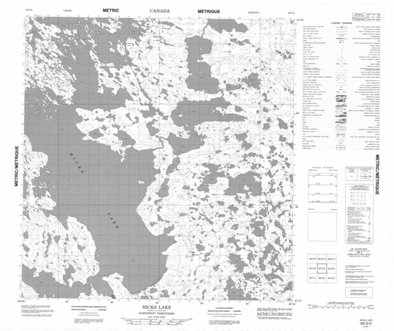 Hicks Lake Topographic Paper Map 065G05 at 1:50,000 scale