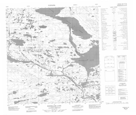 Roseblade Lake Topographic Paper Map 065H03 at 1:50,000 scale
