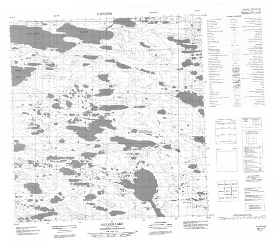 Savard Lake Topographic Paper Map 065H07 at 1:50,000 scale