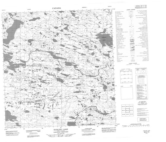 Harling Lake Topographic Paper Map 065H10 at 1:50,000 scale