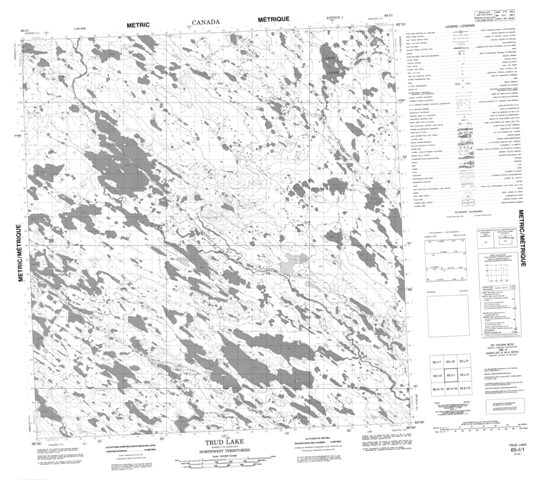 Trud Lake Topographic Paper Map 065I01 at 1:50,000 scale