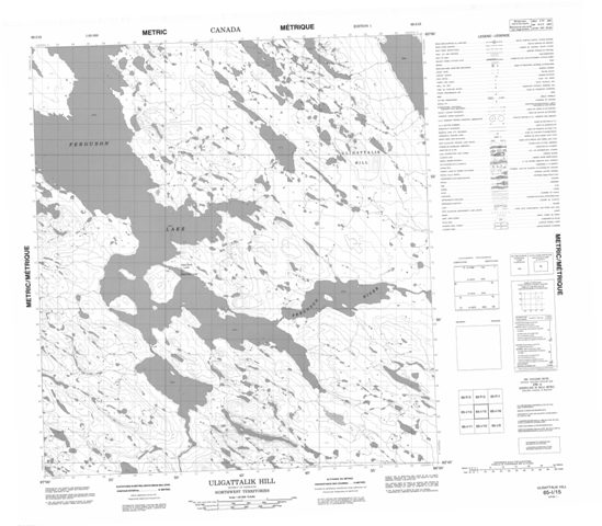 Uligattalik Hill Topographic Paper Map 065I15 at 1:50,000 scale