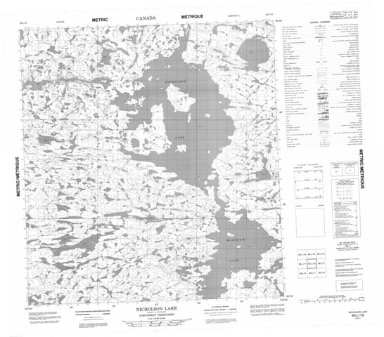 Nicholson Lake Topographic Paper Map 065L10 at 1:50,000 scale
