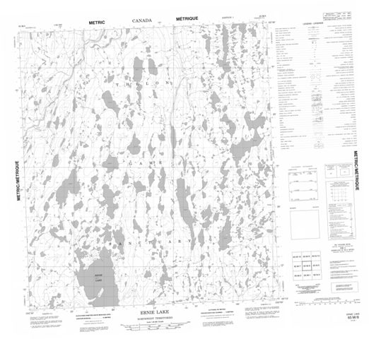 Ernie Lake Topographic Paper Map 065M08 at 1:50,000 scale