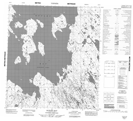 Outlet Bay Topographic Paper Map 065N07 at 1:50,000 scale