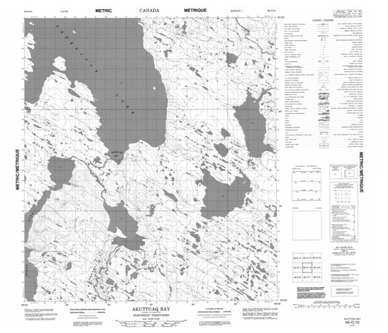 Akuttuaq Bay Topographic Paper Map 065O10 at 1:50,000 scale