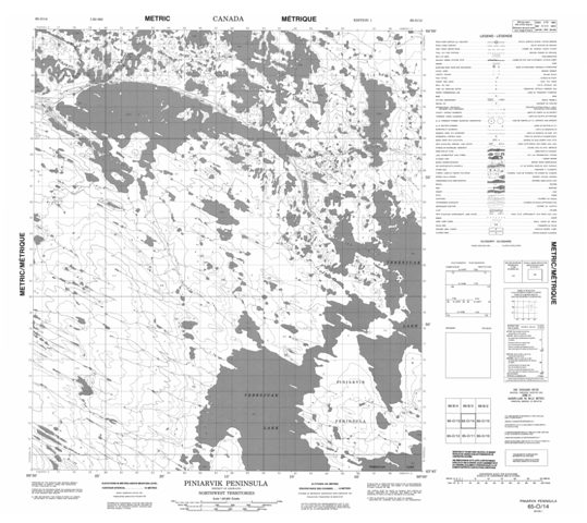Piniarvik Peninsula Topographic Paper Map 065O14 at 1:50,000 scale