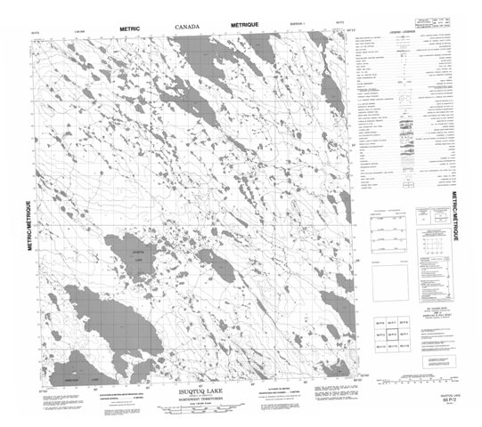 Isuqtuq Lake Topographic Paper Map 065P02 at 1:50,000 scale