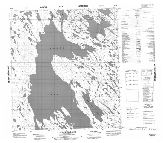 Tattanniq Lake Topographic Paper Map 065P06 at 1:50,000 scale