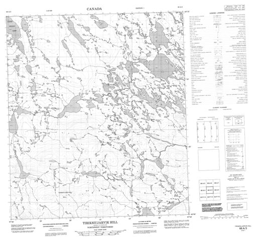 Tiriksiujarvik Hill Topographic Paper Map 066A03 at 1:50,000 scale