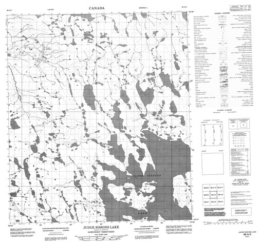 Judge Sissons Lake Topographic Paper Map 066A05 at 1:50,000 scale