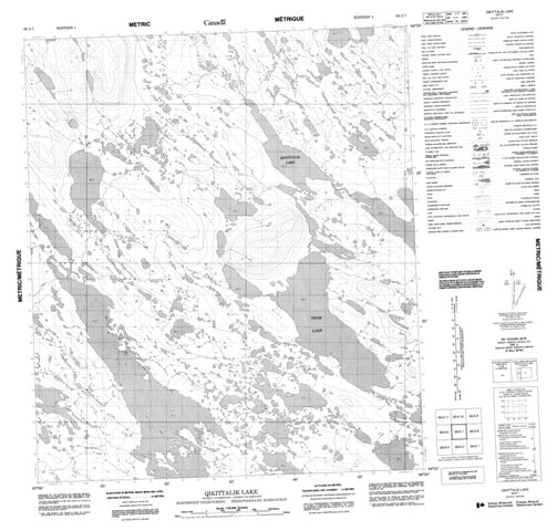 Qikittalik Lake Topographic Paper Map 066A07 at 1:50,000 scale