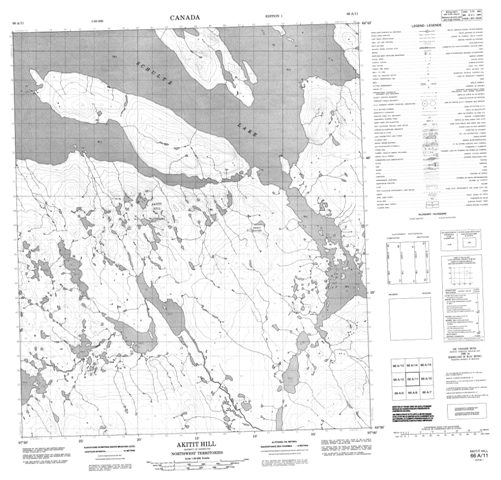 Akitit Hill Topographic Paper Map 066A11 at 1:50,000 scale