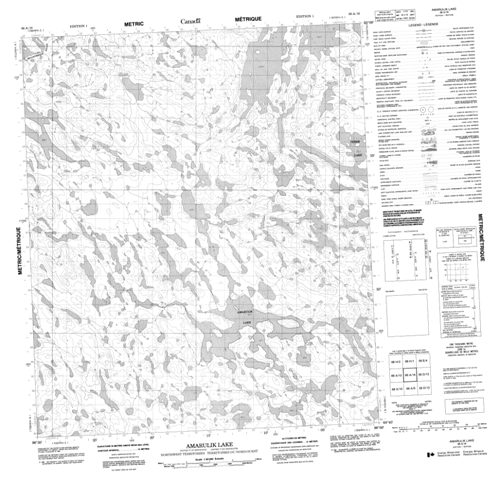 Amarulik Lake Topographic Paper Map 066A16 at 1:50,000 scale
