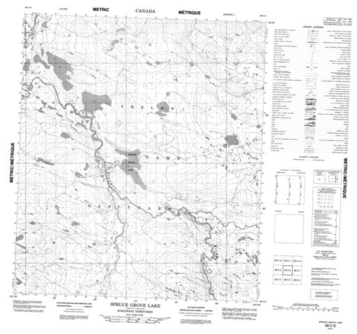 Spruce Grove Lake Topographic Paper Map 066C06 at 1:50,000 scale