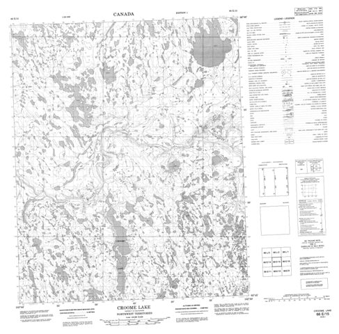 Croome Lake Topographic Paper Map 066E15 at 1:50,000 scale