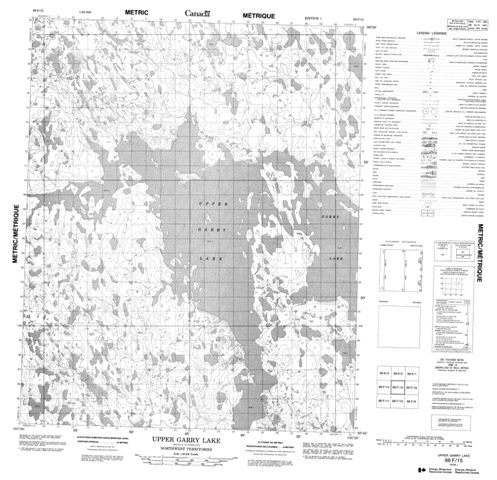 Upper Garry Lake Topographic Paper Map 066F15 at 1:50,000 scale
