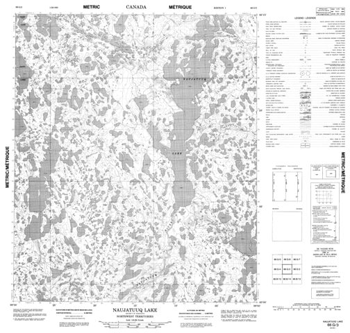 Naujatuuq Lake Topographic Paper Map 066G03 at 1:50,000 scale