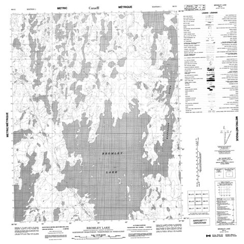 Bromley Lake Topographic Paper Map 066I05 at 1:50,000 scale