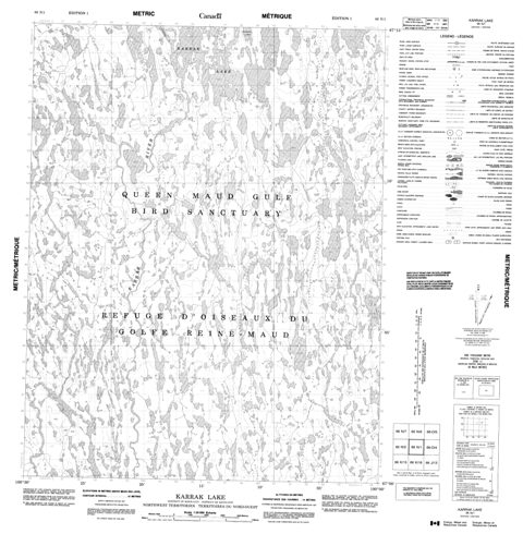 Karrak Lake Topographic Paper Map 066N01 at 1:50,000 scale