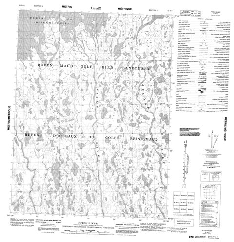 Pitok River Topographic Paper Map 066N11 at 1:50,000 scale