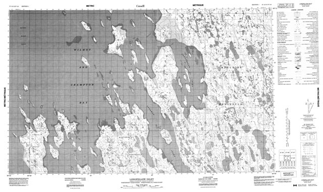 Longfellow Inlet Topographic Paper Map 067A03 at 1:50,000 scale