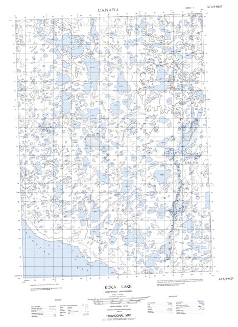 Koka Lake Topographic Paper Map 067A09W at 1:50,000 scale