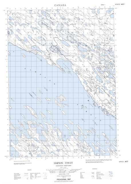 Simpson Strait Topographic Paper Map 067A10W at 1:50,000 scale