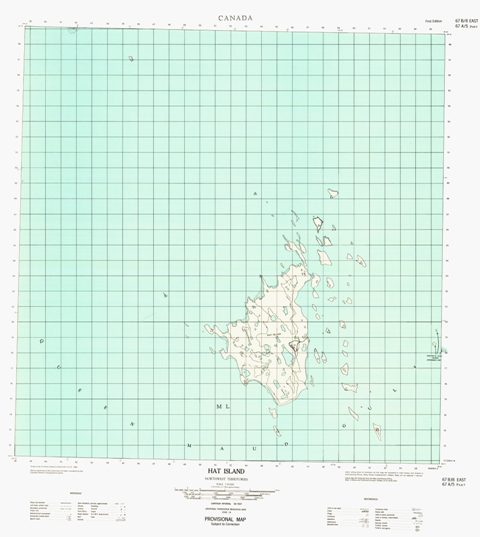 Hat Island Topographic Paper Map 067B08E at 1:50,000 scale