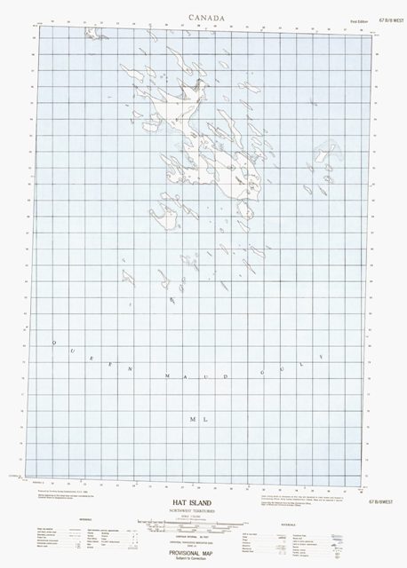 Hat Island Topographic Paper Map 067B08W at 1:50,000 scale