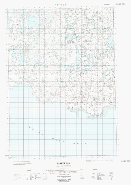 Parker Bay Topographic Paper Map 067B13W at 1:50,000 scale